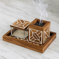 Brûleur à encens miniature en os et résine colorés, encensoir religieux pour le Ramadan et les cadeaux