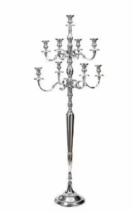 Centre de table en aluminium noir à 5 bras de haute qualité pour mariage et décoration intérieure - Product Image 4