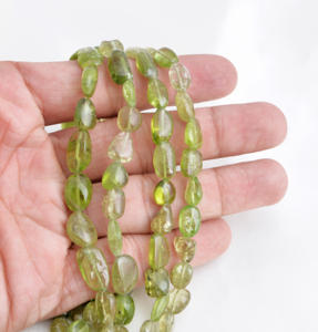 Peridoto natural de 16 pulgadas, cuentas lisas pulidas, natural, para la elaboración de joyería fina, collar de piedras preciosas - Product Image 6