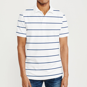 Polo de Manga Corta a Rayas para Hombre, Tela Oxford, Corte Casual, Largo Regular, Diseño Estampado - Product Image 4