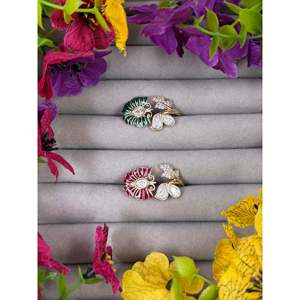 Kamla Moissanite Adjustable <b>Ring</b>-Casual <b>Indian</b> Ethnic Artificial Jewellery - Product Image 2