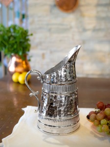 Vintage Stainless Steel Pitcher Hammered Finish 7-9.9 In Durable Party <b>Drink</b> <b>Jug</b> Metal Water <b>Jug</b> - Product Image 6