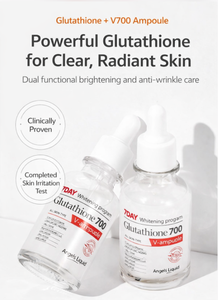 เซ็ตครีมแอมพูลแกลูต้าไธโอน 700V ของแองเจิล ไนอะซินาไมด์ บำรุงผิวกระจ่างใส ลดเลือนจุดด่างดำ ต่อต้านริ้วรอย ผลิตภัณฑ์บำรุงผิวสไตล์เกาหลี - Product Image 4