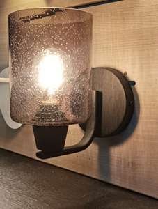 Modern Metal <b>Wall</b> Lamp with Glass Shade, E26/E27 Indoor <b>Wall</b> <b>Sconce</b> for Bedroom, Living Room & Hotel - Product Image 3
