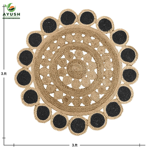 Tapis de prière ronds et tapis en jute 100% lavables pour chambre et salon - Product Image 3