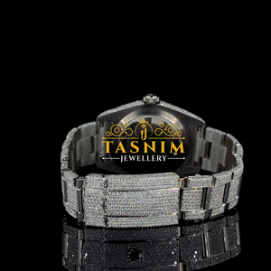 Montre automatique à quartz en acier inoxydable avec cadran en verre, de style hip-hop sportif et tendance, avec une qualité de moissanite VVS. - Product Image 4