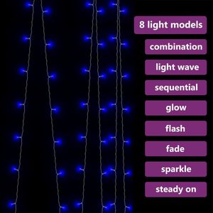 9.8 'x 9.8 'luci LED tenda 300 LED blu LED con 8 funzioni per l'illuminazione decorativa - Product Image 4