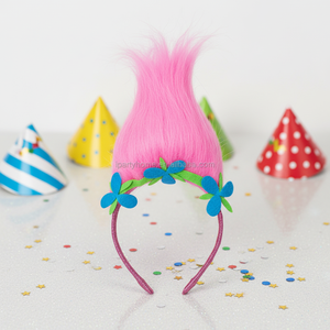 Adorable perruque de cheveux de troll <span class=keywords><strong>Poppy</strong></span> avec bandeau - Product Image 2