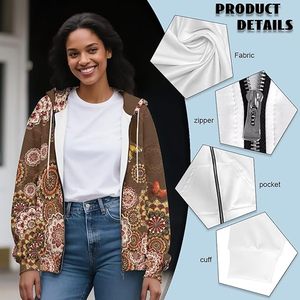 Sudadera con Capucha para Mujer ROMEO INDUSTRY, Chaqueta Casual de Forro Polar para Otoño/Invierno, Diseño Transpirable por Sublimación, 95% Poliéster, 5% Elastano, Tallas XS-5XL - Product Image 6