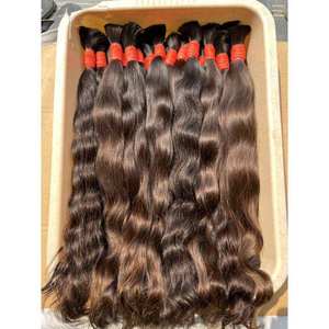 Extensions de cheveux vierges indiens 100 % naturels, texture lisse ou ondulée, couleur noire naturelle, pour femmes, vente en gros - Product Image 3