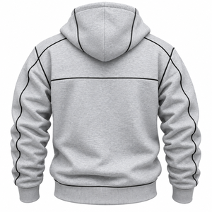 Sudadera Personalizada Unisex Gris con Capucha y Cierre de Cremallera, Felpa Francesa de Algodón, Corte Holgado Informal, Logotipo Frontal, Estilo Urbano de Invierno - Product Image 2