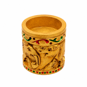 Handcrafted Wooden <b>Elephant</b> Candle Stand | Traditional Hand-Painted Thanksgiving Home <b>Decor</b> From Rajasthan - Product Image 4