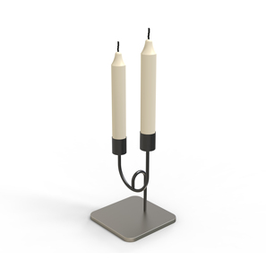 Modern Brass <b>Candle</b> Stand with <b>Red</b> and Yellow Glass Flowers for Home Decoration - Product Image 2