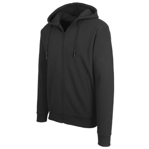 Sweat-shirt à capuche zippé pour homme, couleur vert olive foncé, en molleton de coton, coupe décontractée, pour l'automne - Product Image 2