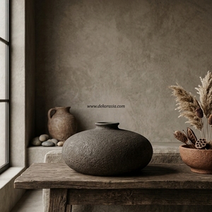 Grand vase urne rustique en terre cuite Bajo, fait main, pot en argile décoratif, récipient de sol en céramique, fournisseur en gros - Product Image 4