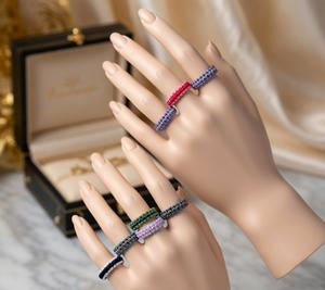 Joyería de Macramé Hecha a Mano con Certificación IGI |   Anillos Artesanales Tejidos con Piedra Natural |   CREACIONES HARI OM - Product Image 1