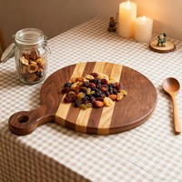 Zwarte Walnoot Snijplank met Houten Handvat, Antislip, 1,5 cm Dik, Duurzaam, Ecologisch, Vaatwasserbestendig, Geschikt voor Thuis en Restaurant, Voor Fruit
