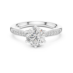 Bague en or jaune 14 carats avec diamant rond de 1,26 carat cultivé en laboratoire, certifié IGI, pour femme |   Vêtements de soirée - Product Image 2