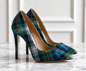 Escarpins à talons aiguilles écossais pour femme, motif tartan, pour mariage et soirée, design et logo personnalisés, tartan sur mesure - Product Image 1