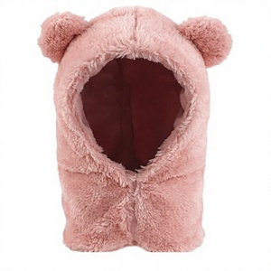 <b>Cute</b> Windproof Faux Fur <b>Bear</b> Ear Beanie Hat with Neck Warmer for Children Unisex Winter Casual Wear 56-58CM - Product Image 4