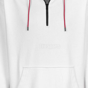 Custom Design Solid Winter Men's Quarter Zip Hoodies-Cotton/Polyester Breathable Eco-Friendly Quick Dry Lightweight High Quality - Product Image 3