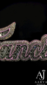 Pendentif Lettre Personnalisé Moissanite Sertie de Pierres, Or Rose et Plaqué Or, Bijou Bicolore en Argent, Cadeau - Product Image 3