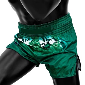 Pantalones Cortos de Muay Thai Verdes para Hombre, Impresión por Sublimación, Secado Rápido, Corte Regular, Ropa de Artes Marciales Mixtas, Talla Adulto - Product Image 4