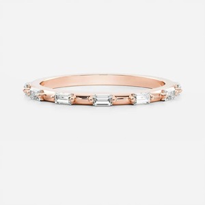 0.56CT Baguette Moissanite Diamond <b>Ring</b> 925 Silver 14k Gold Half Eternity Band Floating Straight Baguette Wedding <b>Stacking</b> <b>Ring</b> - Product Image 2