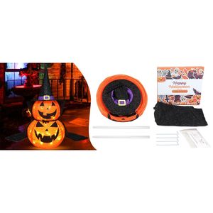 Décoration de citrouille pliable d'Halloween de 3 pieds avec 50 lumières LED Pop-Up Jack-O-Lantern Star Cap Plug-In pour Halloween - Product Image 5