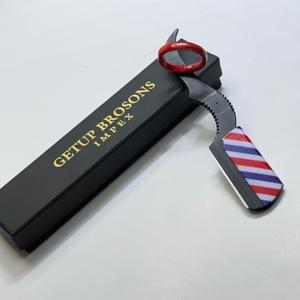 Getup Brosons Impex <b>Single</b> <b>Blade</b> <b>Razor</b> Stainless Steel ABS Handle Red Ring Barber Shop Use Male Face Shaving - Product Image 1