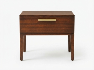 Table de chevet moderne en bois massif avec 2 tiroirs marron pour chambre à coucher, hôtel, appartement - Product Image 3