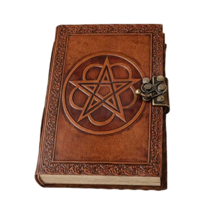 Diario de Cuero con Pentagrama Hecho a Mano, Libro de Hechizos Vintage, Grimorio de Brujería, Cuaderno Gótico, Diario de Estilo Antiguo, Regalo - Product Image 1
