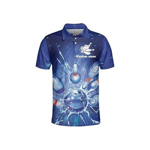 Wholesale Factory Custom Made Sublimated 100% Cotton Front Men's <b>Bowling</b> for Shirts Design Cheap Price <b>Bowling</b> Jersey Shirt - Product Image 4
