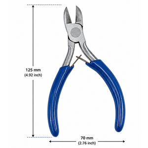 Pince coupante diagonale de précision, manche bleu, outil de bijouterie en acier inoxydable pour bricolage, coupe à plat, à ressort, poignée antidérapante - Product Image 3