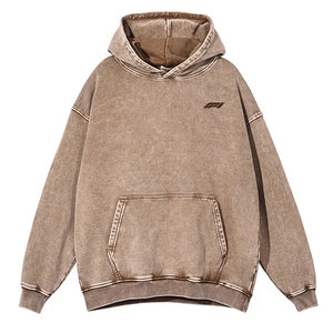 Vente directe usine, prix de gros : Sweat-shirts basiques pour hommes, unis, hiver, effet délavé, avec logo personnalisé, haute qualité, respirants - Product Image 1