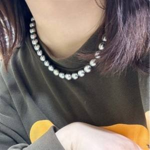 Collier en perles d'eau douce naturelles édition limitée été avec cœur en sucre glacé, croissant, argent brisé pour filles - Product Image 5