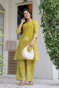 Women Black Printed Co-Ord Set Cotton Kurta & Pants 2 Piece Casual Outfit - Product Image 3