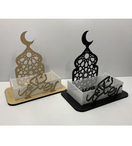 กล่องช็อกโกแลตอะคริลิกและไม้ลายพระจันทร์เสี้ยวธีมอิสลาม เหมาะสำหรับมอบเป็นของขวัญในเทศกาลและใช้สำหรับจัดแสดง - Product Image 1