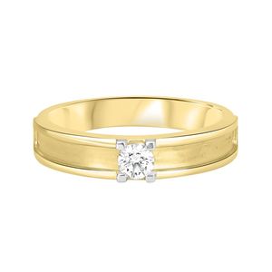 Anillo Clásico Solitario para Hombre de Oro Amarillo de 14K con Diamante Cultivado en Laboratorio Redondo - Product Image 2
