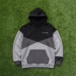 Women's Black <b>Grey</b> Color Block Hoodie Fleece Pullover <b>Sweatshirt</b> Kangaroo Pocket Casual Streetwear - Product Image 5