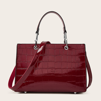 Sac à main en cuir à motif crocodile pour femme, grand sac à main pour ordinateur portable, fermeture à glissière, doublure en coton, deux poignées, poche portable