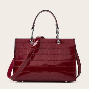 Bolso de Mano de Cuero con Estampado de Cocodrilo para Mujer, Bolso Grande para Portátil, Cierre de Cremallera, Forro de Algodón, Dos Asas, Bolsillo Portátil - Product Image 6