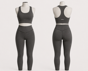 Women's Black Leggings Set Sports <b>Bra</b> Yoga Workout Activewear Fitness Clothing Custom Private Label OEM ODM - Product Image 1