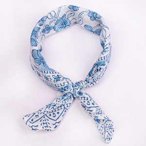 Blue White Striped Cotton <b>Square</b> Bandana <b>Scarf</b> Dot Pattern Casual Summer <b>Scarf</b> Eco-friendly Handkerchiefs - Product Image 3