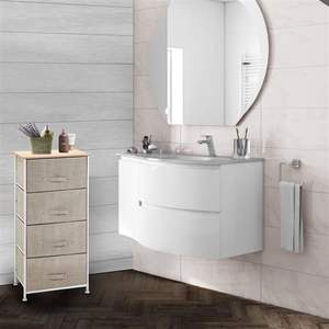 Cassettiera a 4 livelli con 4 cassetti estraibili, cestini in tessuto e organizer, struttura in metallo e piano in legno per soggiorno e armadio - Product Image 6