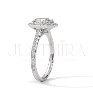 High Quality 925 Silver VVS Moissanite Diamond <b>Ring</b> with Oval Cut and White Gold Overlay for Womens Wedding Engagement <b>Ring</b> - Product Image 4