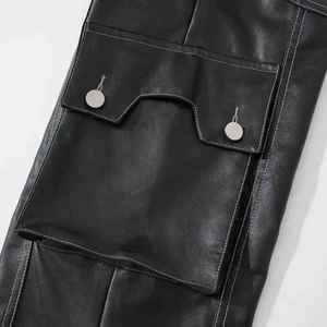 Plus Size Women Skinny Fit Autumn Washed Nylon Eco-Friendly Biker <b>Pants</b> Straight Casual Streetwear with Side Stripe - Product Image 4