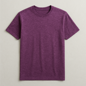 T-shirt unisexe à manches courtes et col rond, bleu chiné, 100% polyester, léger, respirant, anti-transpiration, anti-UV - Product Image 5