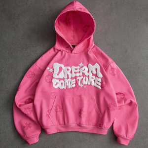 Sudadera con capucha unisex para hombre y mujer, ropa de calle informal, sudadera con capucha de forro polar, cálida para el invierno, estilo oversize, para uso diario. - Product Image 1
