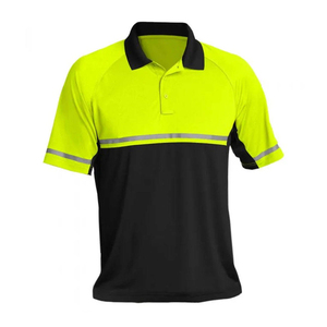 Camisetas Polo Verdes Personalizables de Manga Corta, Reflectantes de Alta Visibilidad, Ropa de Trabajo Reflectante Lisa - Product Image 1